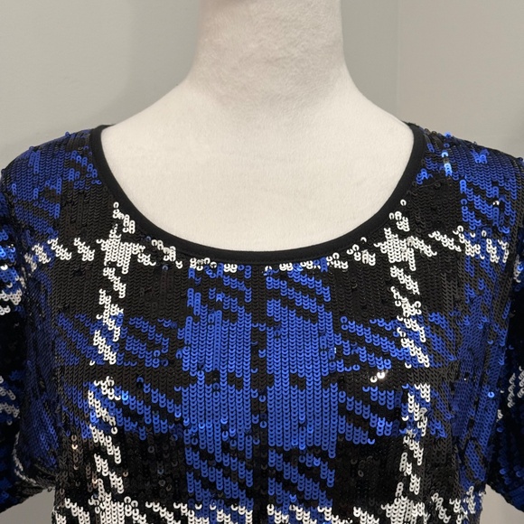 Michael Kórs Sequin Front Plaid Top Size Small - Picture 2 of 16